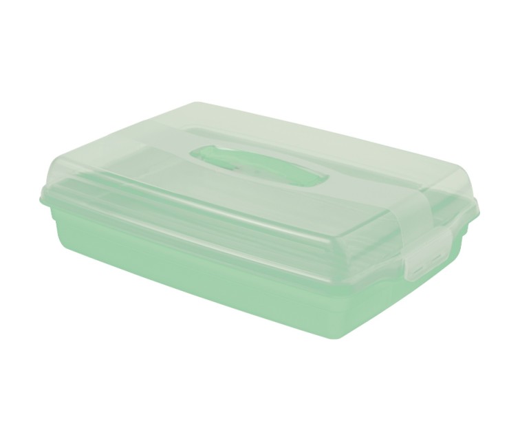 Cake transport box rectangular 45x29,5x11,1cm light blue