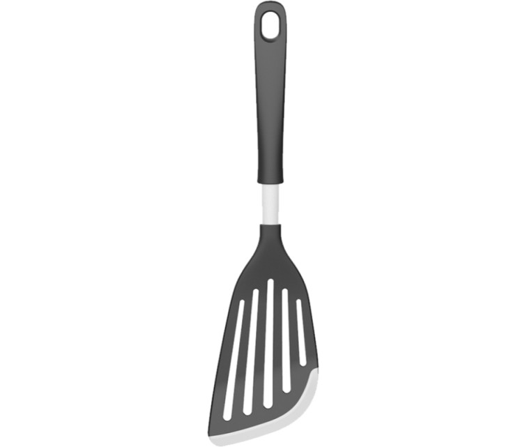 Long spatula, perforated nylon with silicone edge