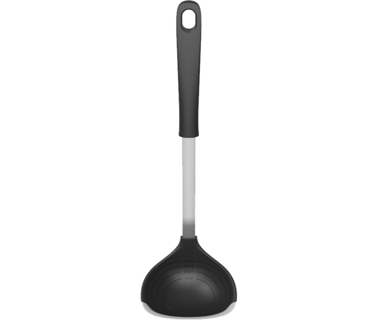 Nylon soup ladle with silicone rim