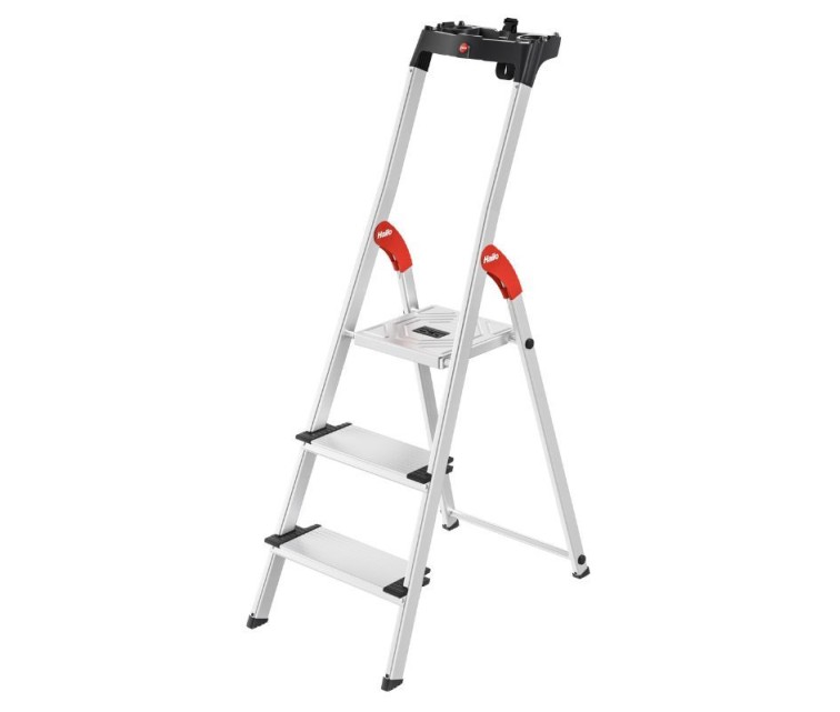 Household ladder L80 ComfortLine / aluminium / 3 steps