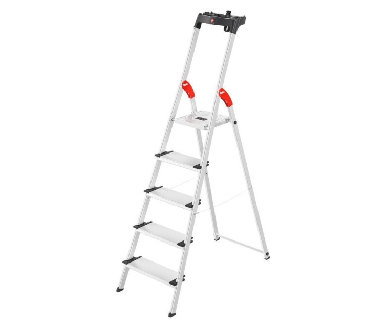 Household ladder L80 ComfortLine / aluminium / 5 steps