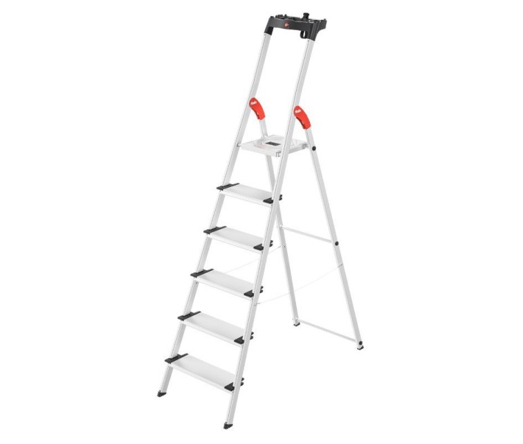 Household ladder L80 ComfortLine / aluminium / 6 steps