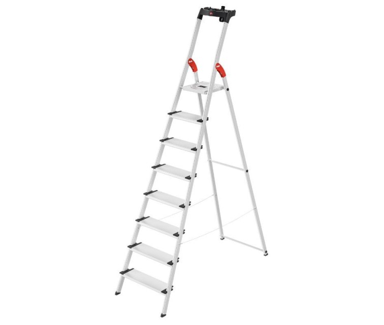 Household ladder L80 ComfortLine / aluminium / 8 steps
