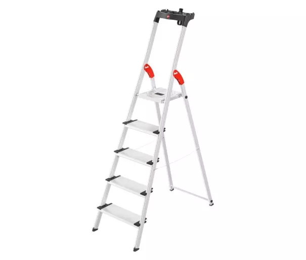 Household ladder L80 ComfortLine / aluminium / 5 steps