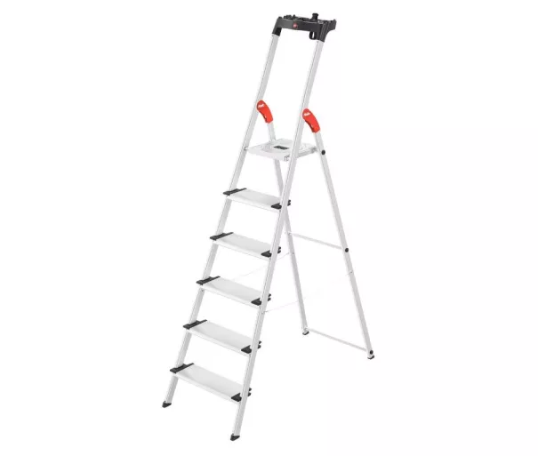 Household ladder L80 ComfortLine / aluminium / 6 steps