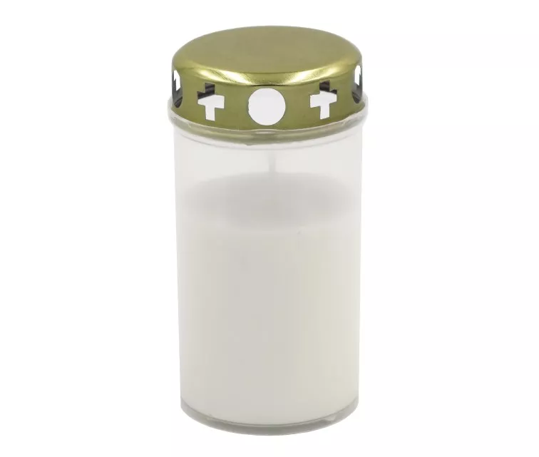 Kapo žvakė su dangteliu, degimo laikas ~40h, balta