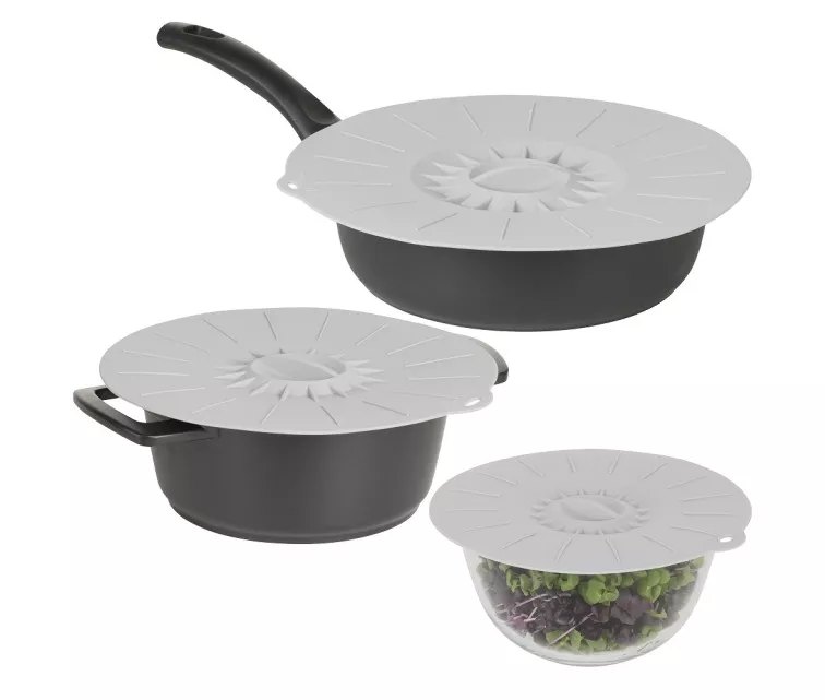 Набор из 3 силиконовых крышек Ø20/26/30 см, серые