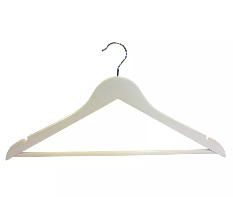 Puidust riidepuu, 3 tk, valge