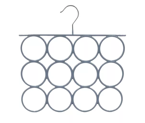 PVC-coated metal hanger for scarves grey