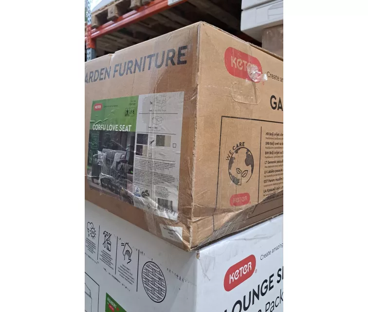 ( DAMAGED PACKAGING ) Garden sofa double Corfu Love Seat grey