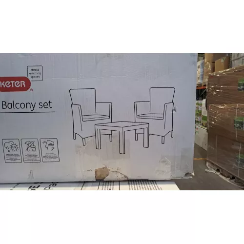 ( KAHJUSTATUD PAKEND ) Aiamööblikomplekt Rosario Rõdukogumik pruun