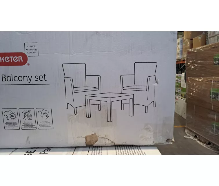 ( BOJĀTS IEPAKOJUMS ) Dārza mēbeļu komplekts Rosario Balcony Set brūns