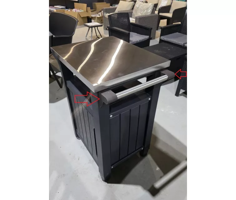 ( BEZ IEPAKOJUMA + SAKOMPLEKTĒTS ) Grila galds Unity 105L pelēks