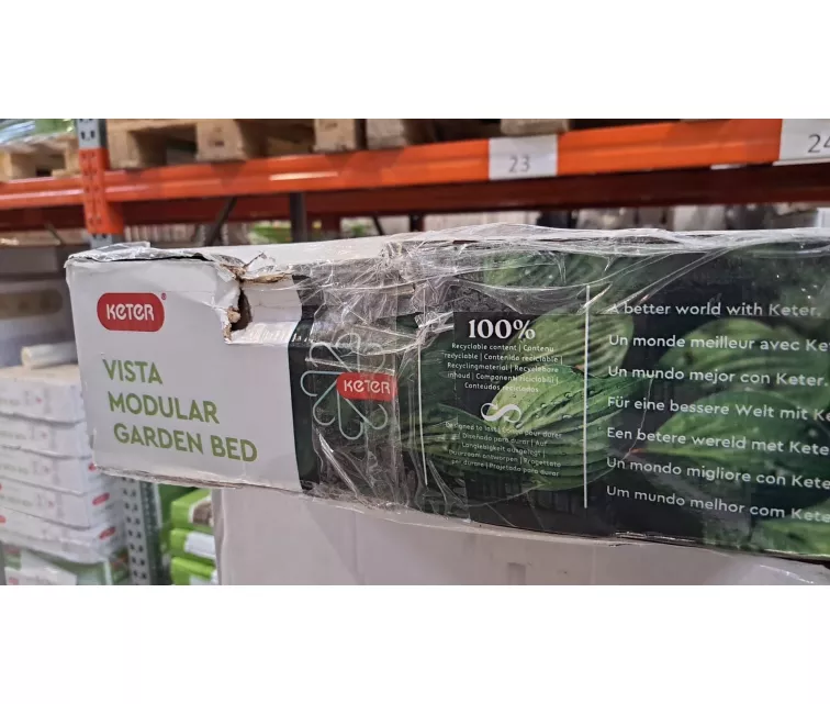 ( DAMAGED PACKAGING ) Border for modular square flower bed Vista Modular 122x122x27cm brown