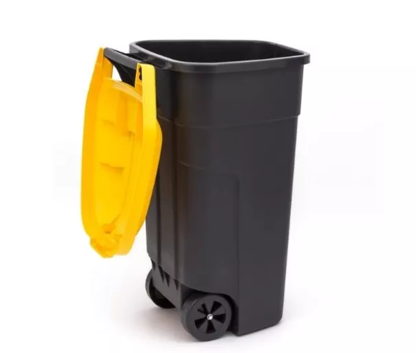 Wheeled bin 110L black/yellow