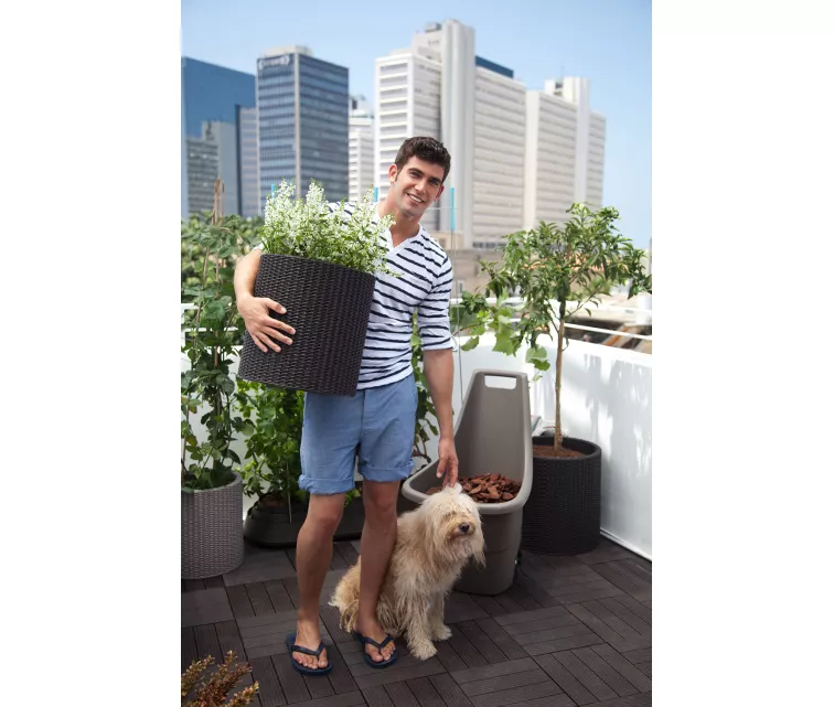 Keter Cylinder vazonų rinkinys, 3 vnt, ruda