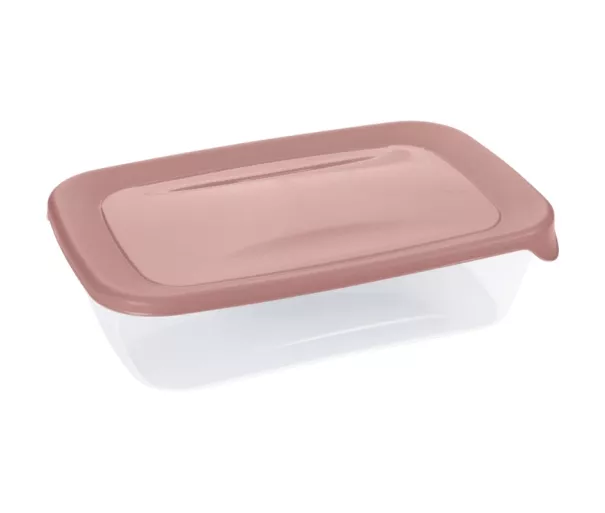 Square food container 1L Fresh&Go pink