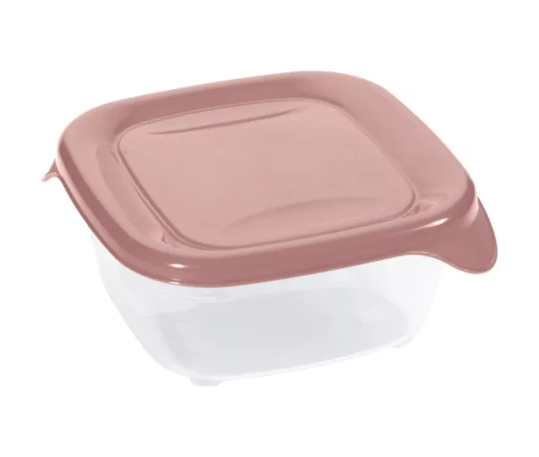 Square food container 0.8L Fresh&Go pink