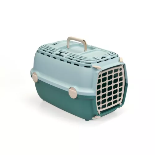 Transport cage Horizon 1 with plastic door 48x32x30cm light green/green