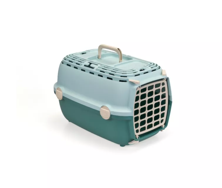 Transport cage Horizon 1 with plastic door 48x32x30cm light green/green