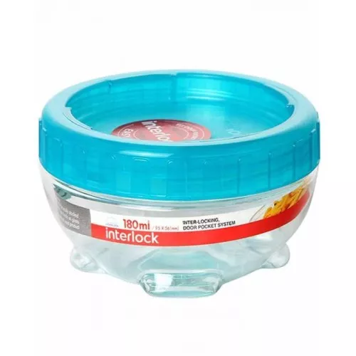 Pārtikas trauks Interlock 180 ml  / skrūvējams / zils