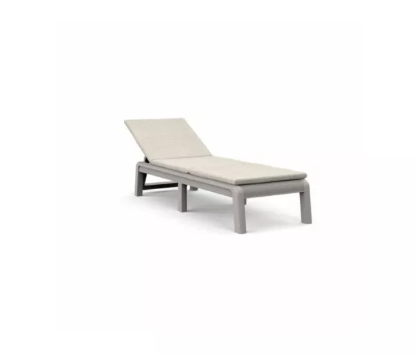 Atlas sun lounger with cushion light beige