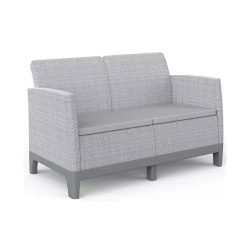 Dārza dīvāns divvietīgs Scandi Form 2 Seater Sofa gaiši pelēks/tumša tērauda pelēks