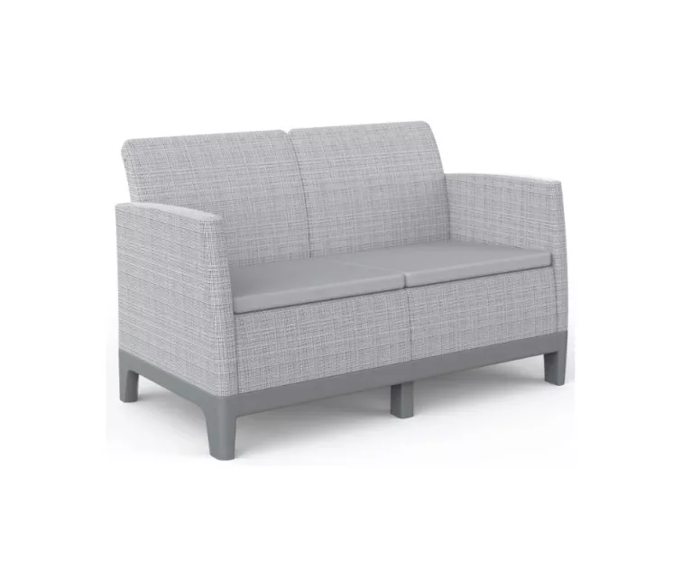 Dārza dīvāns divvietīgs Scandi Form 2 Seater Sofa gaiši pelēks/tumša tērauda pelēks