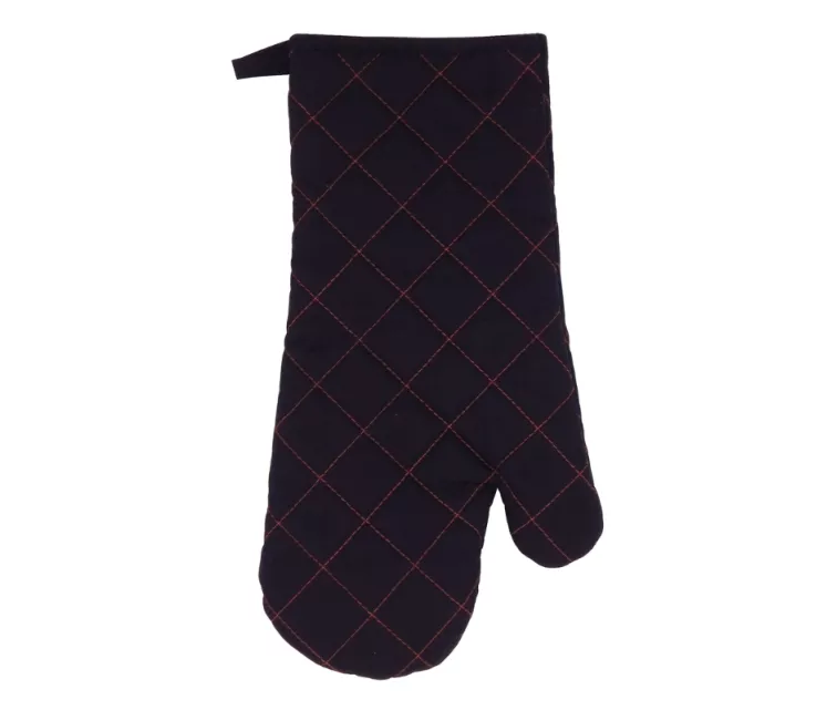 Karstumizturīgs cimds grilam 18x38cm melns/sarkanas šuves