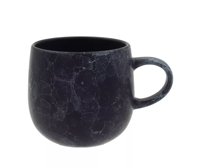 Krūze 430ml melns marmors