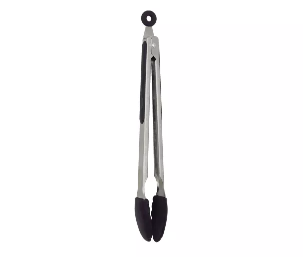 Serving and grill tongs 34,5cm stainless steel with silicone tips