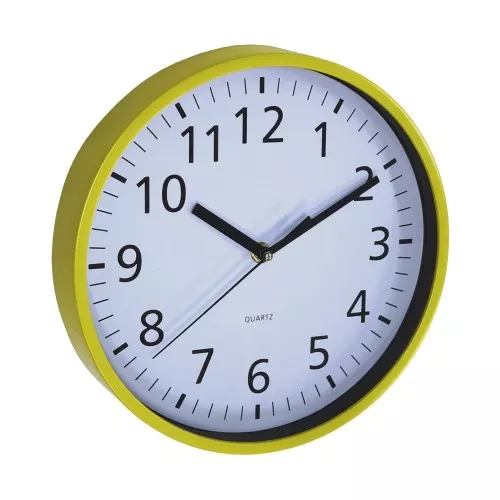 Wall clock Ø25,5cm yellow