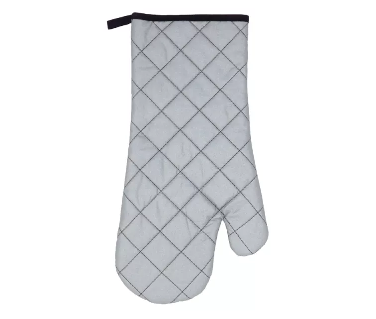 Karstumizturīgs cimds grilam 18x38cm sudraba krāsā/melnas šuves