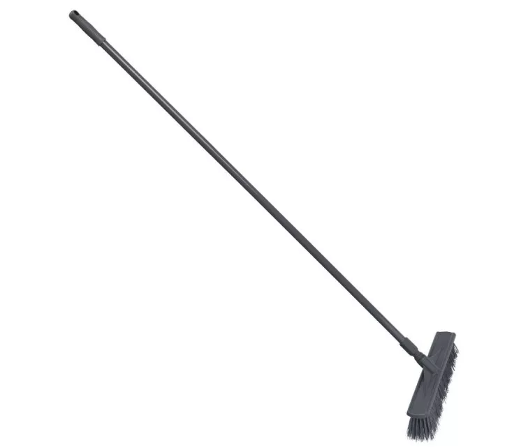 Lauko šepetys su rankena 45cm pilkos spalvos