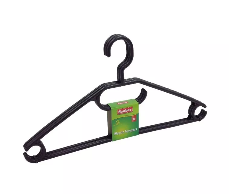 Вешалки-плечики 3шт., пластик, белый, черный, серый