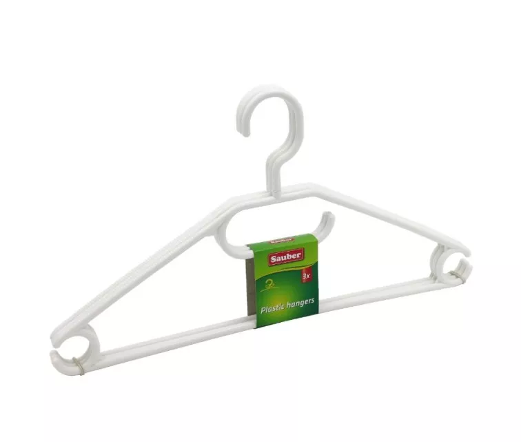 Вешалки-плечики 3шт., пластик, белый, черный, серый