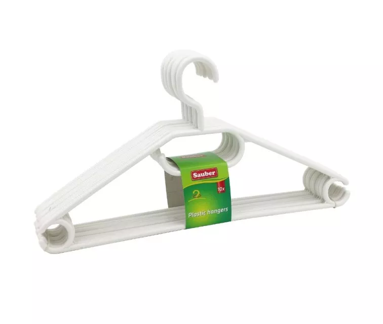 Plastic clothes hangers 10pcs white/black/grey
