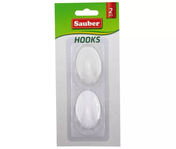 Hooks 2gb 3x4,7cm oval white