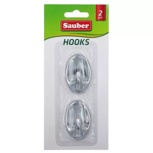 Крючки 2 шт. 3x4,7cм, овальные серебряные