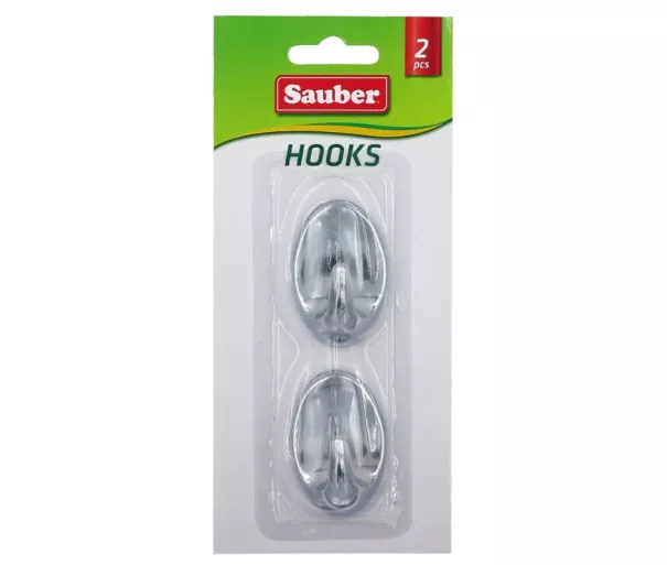 Hooks 2gb 3x4,7cm oval silver