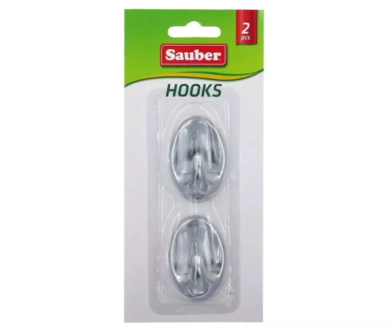 Kabliukai 2vnt 3x4,7cm, ovalios sidabras