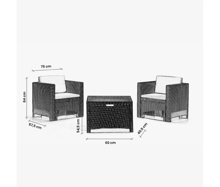Garden furniture set Set Colorado 2 gray