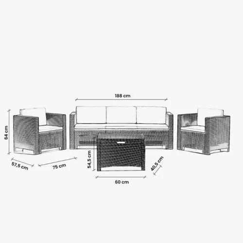 Комплект садовой мебели Set Colorado 3 коричневый