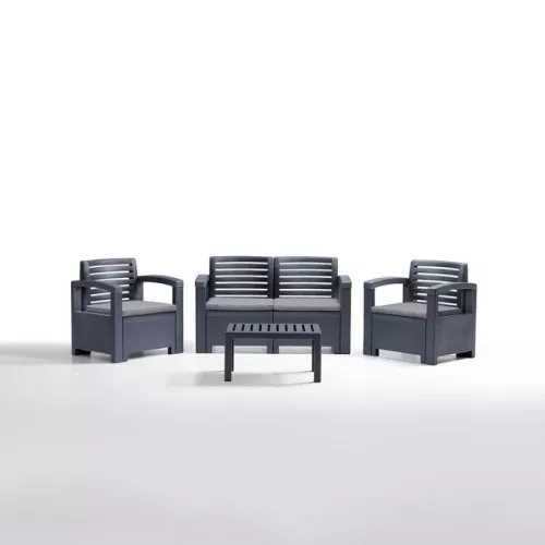 Garden furniture set Set Nevada 2 gray