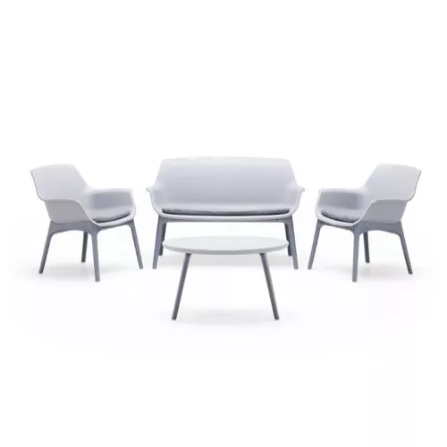 Garden furniture set Luxor Lounge Set white/gray