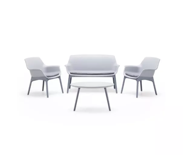Garden furniture set Luxor Lounge Set white/gray