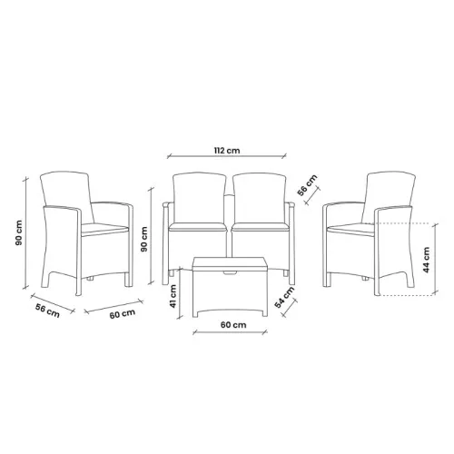 Garden furniture set Set Lido 2 Storage brown