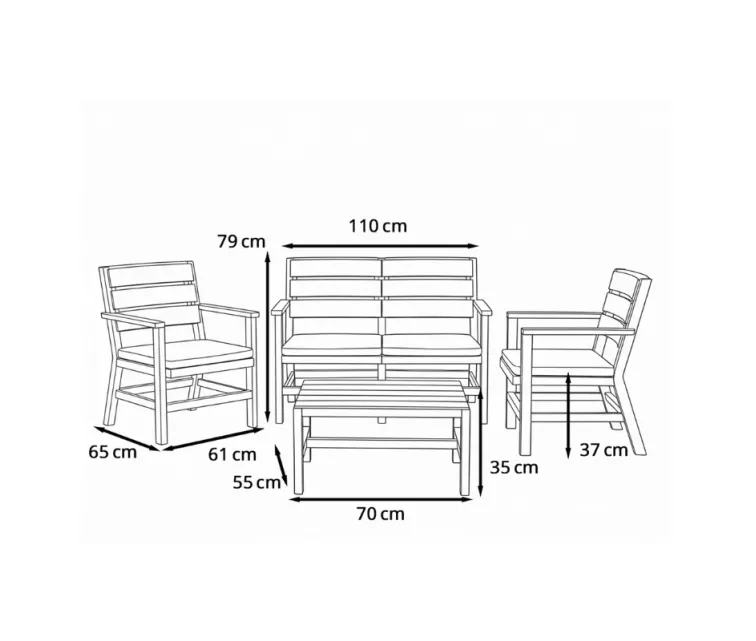 Garden furniture set Doghe white