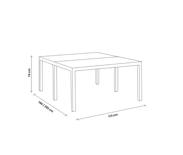 Dārza galds King Double Dining Table melns