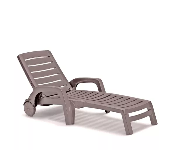 Sun lounger Riva grey-brown